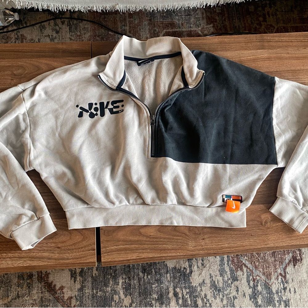 Nike x Eileen Tjan Crop 1/2 Zip Colorblock Sweatshirt Size Medium